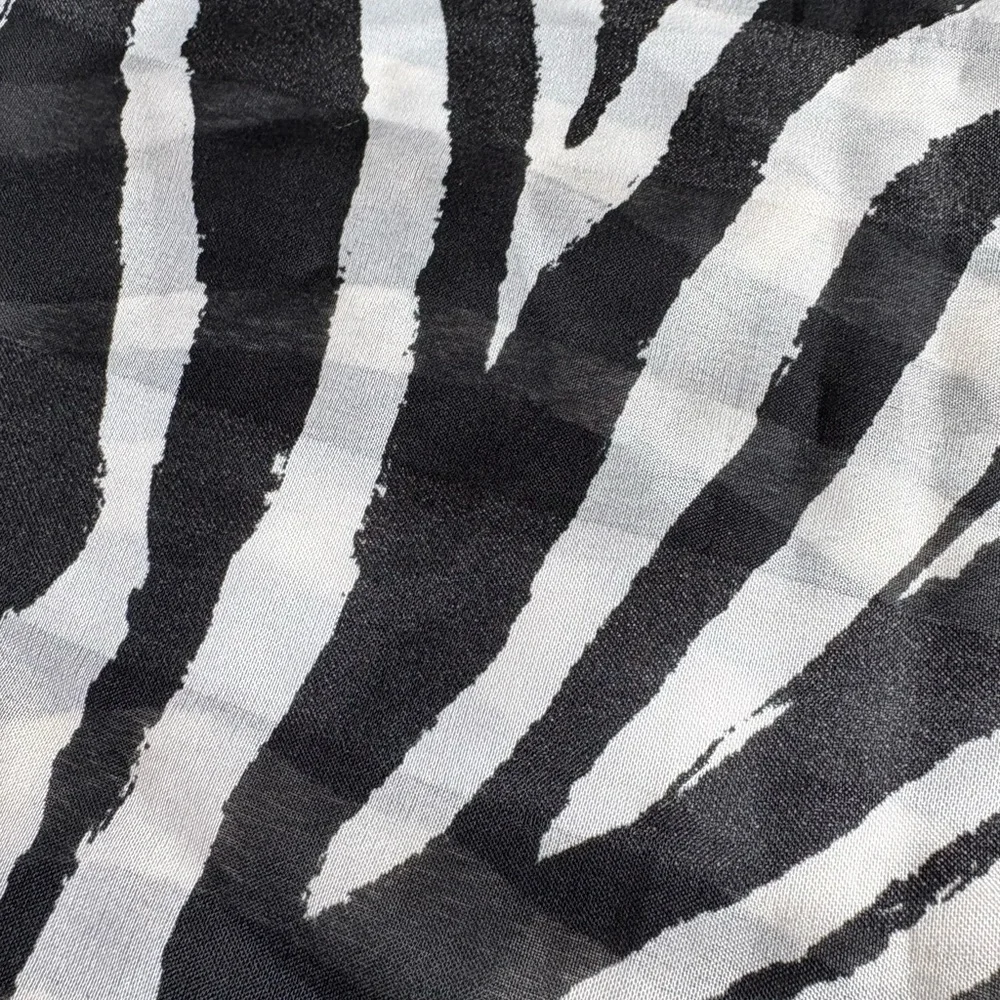 Zebra Print Scarf Narrow Light Weight 13”x58”